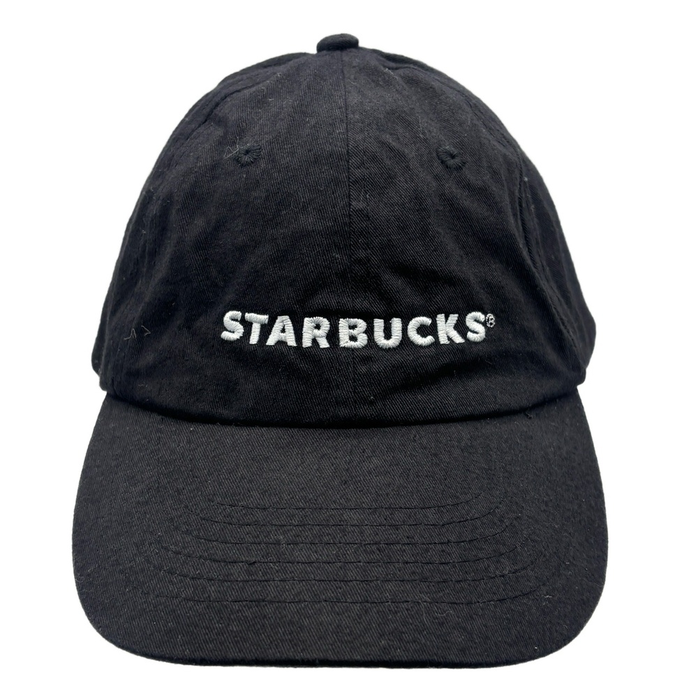 Starbucks Black Adjustable Baseball Cap Hat Cotton Strapback Coffee Promo